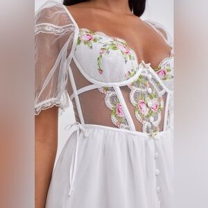 Bridal for love and lemons trellis rose bustier mini dress sz small